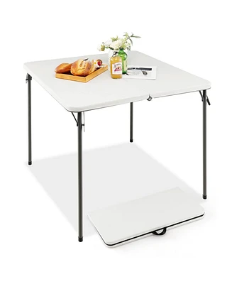 Folding Camping Table with All-Weather Hdpe Tabletop and Rustproof Steel Frame