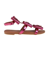Bebe Little Girls Comfortable and Stylish Flat with Oversized Bows Sandals