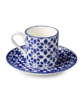 Certified International Madison Espresso Cups and Saucers, Set of 6