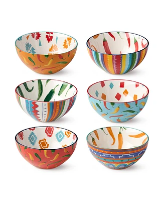 Certified International Caliente All-Purpose Bowls, Set of 6, Service for 6
