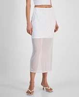 Bar Iii Women's Rhinestone Mesh Tube Skirt, Exclusively at Macy's