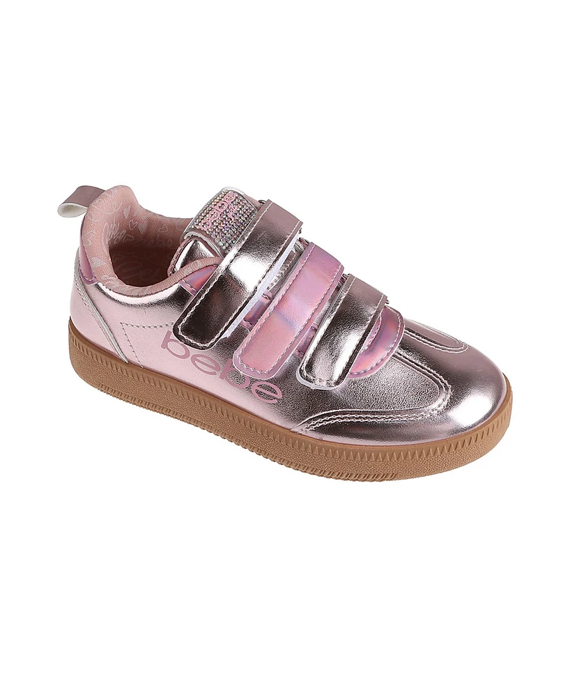 Bebe Little Girls Low Top with Multi Metallic Sneakers