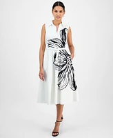 T Tahari Women's Placement Floral Fit & Flare Dress