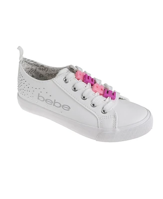 Bebe Little Girls Low Top with Rhinestone Spray Sneakers