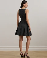Lauren Ralph Women's Polka-Dot Belted Faille Cocktail Dress
