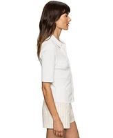 Sanctuary Women's Elbow-Sleeve Ribbed-Knit Shirt