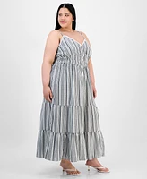 Madden Girl Trendy Plus Smocked Tiered Maxi Dress