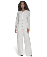 Calvin Klein Women's Roll-Tab Blouse