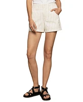 Sanctuary Women's Arden Striped Mid-Rise Denim Shorts