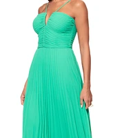 Xscape Petite Halter-Neck Sleeveless Chiffon Gown