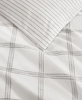 Tommy Hilfiger Modern Windowpane Faux Linen 3-Pc. Comforter Set