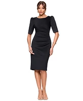 Xscape Women's Boat-Neck Rhinestone-Trim-Sleeve Dress