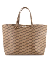 Pre-Owned Balenciaga Large Signature East-West Shopper Tote Bb Monogram Coated Canvas