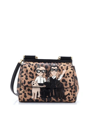 Pre-Owned Dolce & Gabbana Small Family Miss Sicily Bag Patchwork Saffiano Leather