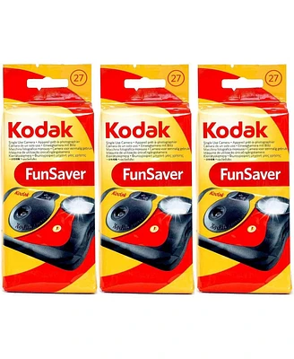 Kodak Fun Saver 35mm One-Time-Use Disposable Camera with Flash, 27 Exposures, 3-Pack