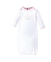 Hudson Baby Girls Hudson Cotton Gowns, Cloud Mobile Pink, Preemie/Newborn
