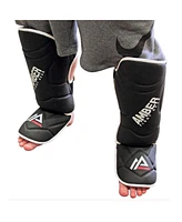 Centurion Muay Thai Shin and Instep Guards, High-Density Foam Protection, Skintex Leather, Adjustable Straps, Lightweight & Durable for Mma
