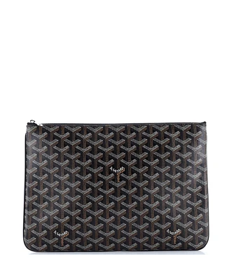 Pre-Owned Goyard Mm Senat Zip Pouch Coated Canvas