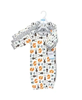 Hudson Baby Baby Boys Hudson Cotton Gowns, Moose and Fox, Preemie/Newborn