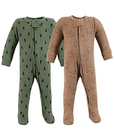 Hudson Baby Boys Thermal Zipper Sleep and Play 2pk