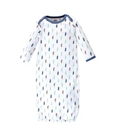 Luvable Friends Baby Boys Cotton Gowns Feathers, Preemie/Newborn