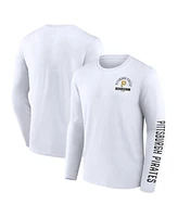 Fanatics Men's White Pittsburgh Pirates Press Box Long Sleeve T-Shirt