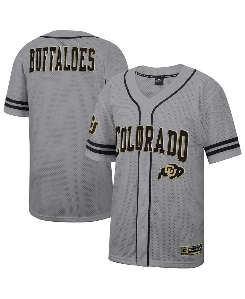Colosseum Men's Gray Colorado Buffaloes Free Spirited Baseball Jersey