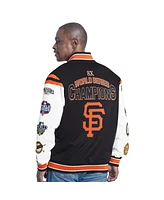 G-iii Sports by Carl Banks Men's Orange/White San Francisco Giants Recruit Commemorative Full-Snap Varsity Jacket