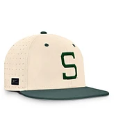 Nike Men's Natural Michigan State Spartans On-Field Dugout True Performance Fitted Hat
