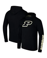 Colosseum Men's Black Purdue Boilermakers Logo Lockup Active Blend Long Sleeve T-Shirt Hoodie