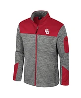 Colosseum Men's Gray/Crimson Oklahoma Sooners Guard Full-Zip Jacket
