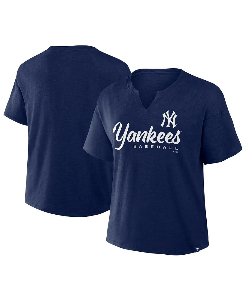 Fanatics Women's Navy New York Yankees Fan Fave Stadium Slub T-Shirt