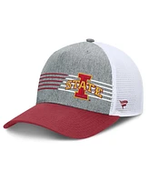 Fanatics Men's Heather Gray/Cardinal Iowa State Cyclones Profile Trucker Adjustable Hat