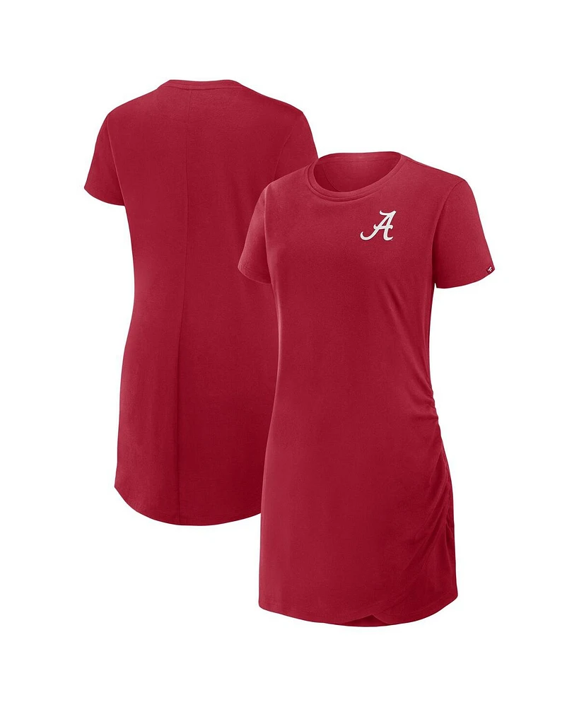 Fanatics Women's Crimson Alabama Tide Relaxed Fit Drape T-Shirt Dress