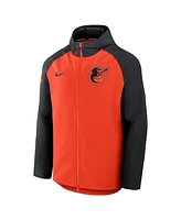 Nike Men's Orange/Black Baltimore Orioles Authentic Collection Raglan Performance Full-Zip Jacket