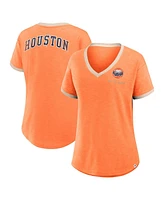 Fanatics Women's Orange Houston Astros Binge Worthy Stadium Slub V-Neck T-Shirt