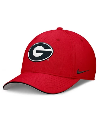 Nike Men's Red Georgia Bulldogs 2025 Dugout Coaches Rise Swoosh Performance Flex Hat