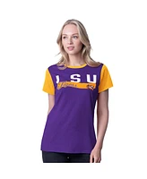 G-iii 4Her by Carl Banks Women's Purple Lsu Tigers Racer Crewneck Ringer T-Shirt