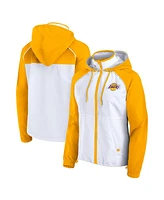 Fanatics Women's White/Gold Los Angeles Lakers Anorak Raglan Full-Zip Hoodie Jacket