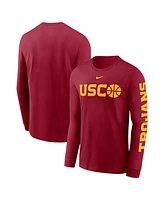 Nike Men's Cardinal Usc Trojans Basketball Icon Two-Hit Long Sleeve T-Shirt