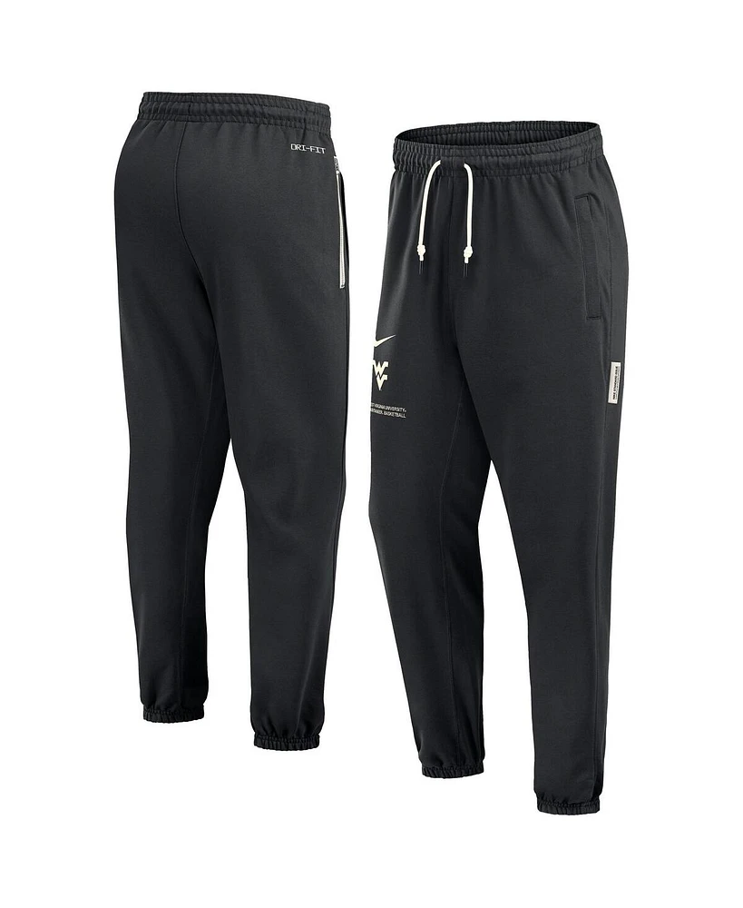 Nike Men's Black West Virginia Mountaineers Basketball Travel Fleece Performance Pants