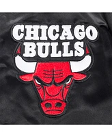 Pro Standard Women's Black Chicago Bulls Jeweled Satin Full-Snap Jacket