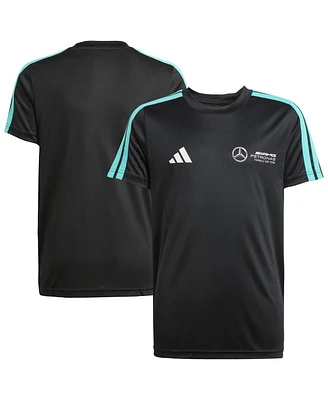 Adidas Big Boys and Girls Black Mercedes-amg Petronas F1 Team Fan Wear Dna Alpha Skin T-Shirt