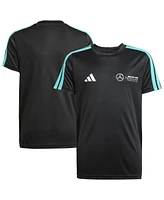 Adidas Big Boys and Girls Black Mercedes-amg Petronas F1 Team Fan Wear Dna Alpha Skin T-Shirt