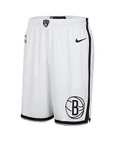 Nike Men's White Brooklyn Nets 2024/25 Association Edition Swingman Shorts