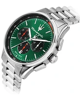 Maserati Men's Chronograph Stainless Steel and Black Leather Interchangeable Watch Set, 42mm