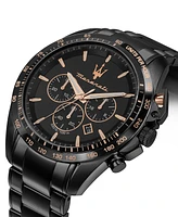 Maserati Men's Chronograph Black Metal Band Watch, 45mm