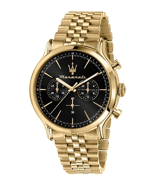 Maserati Men's Chronograph Gold Metal Band Watch, 42mm