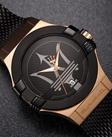 Maserati Men's Date Black Metal Band Watch, 42mm