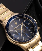 Maserati Men's Chronograph Gold Metal Band Watch, 44mm